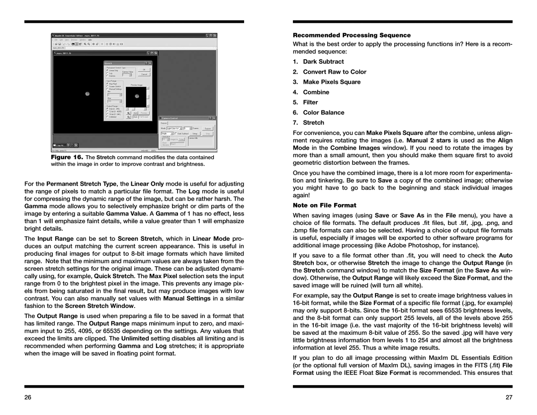 Orion 52080 instruction manual Recommended Processing Sequence 