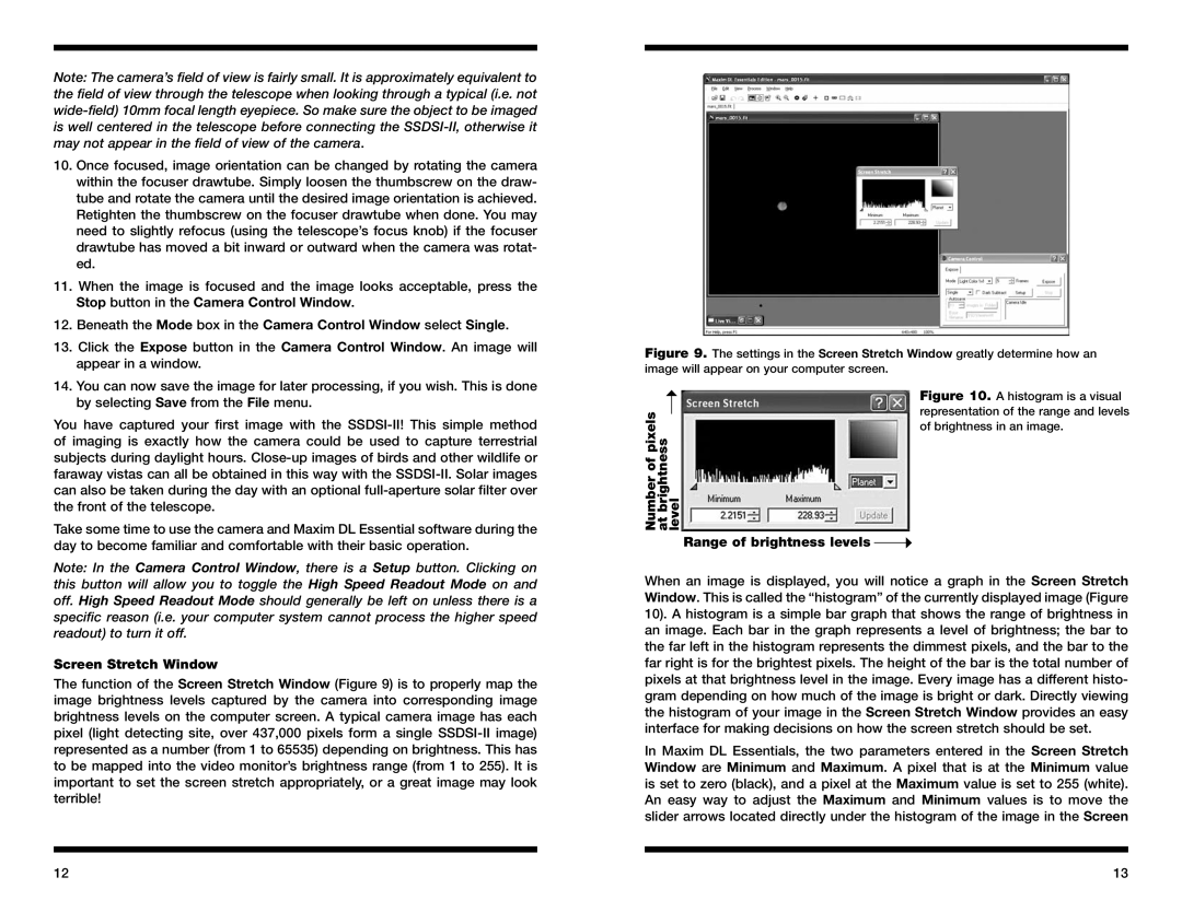 Orion 52080 instruction manual Stop button in the Camera Control Window, Screen Stretch Window 