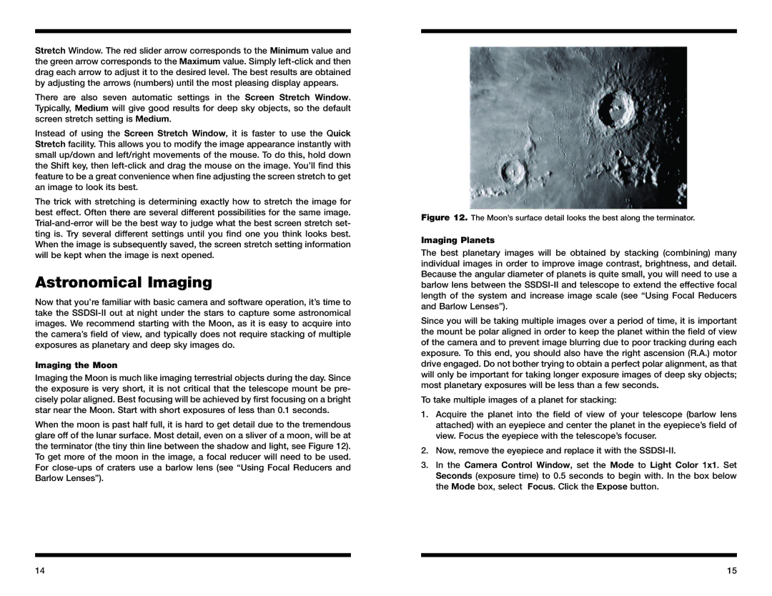 Orion 52080 instruction manual Astronomical Imaging, Imaging the Moon, Imaging Planets 