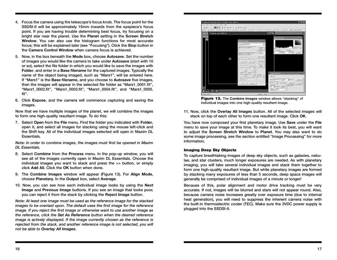 Orion 52080 instruction manual Imaging Deep Sky Objects 