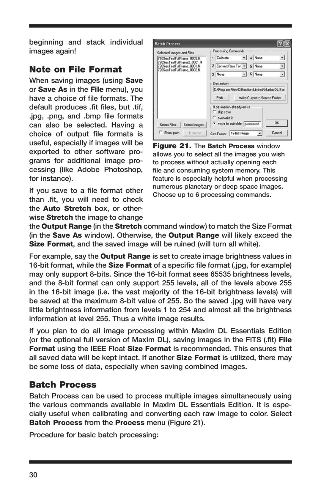 Orion 52084 instruction manual Batch Process window 