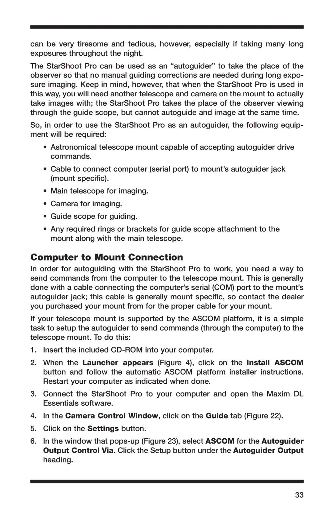 Orion 52084 instruction manual Computer to Mount Connection 