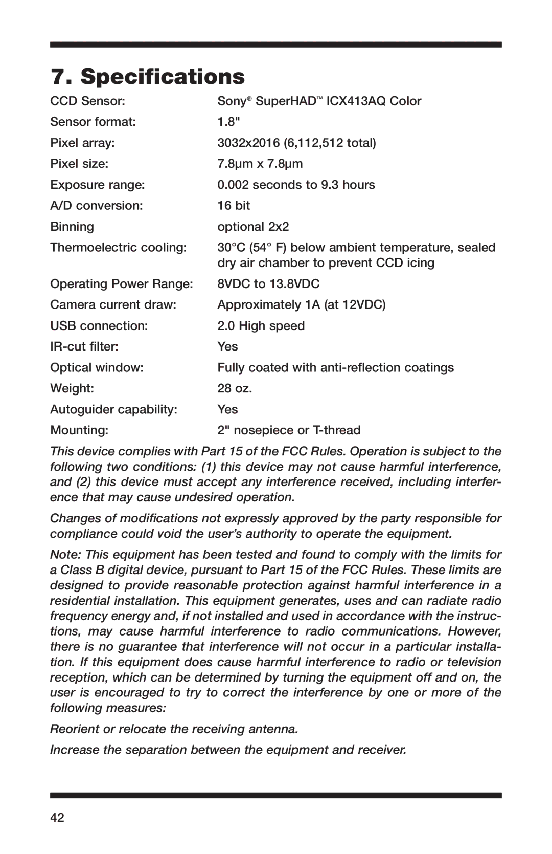 Orion 52084 instruction manual Specifications 