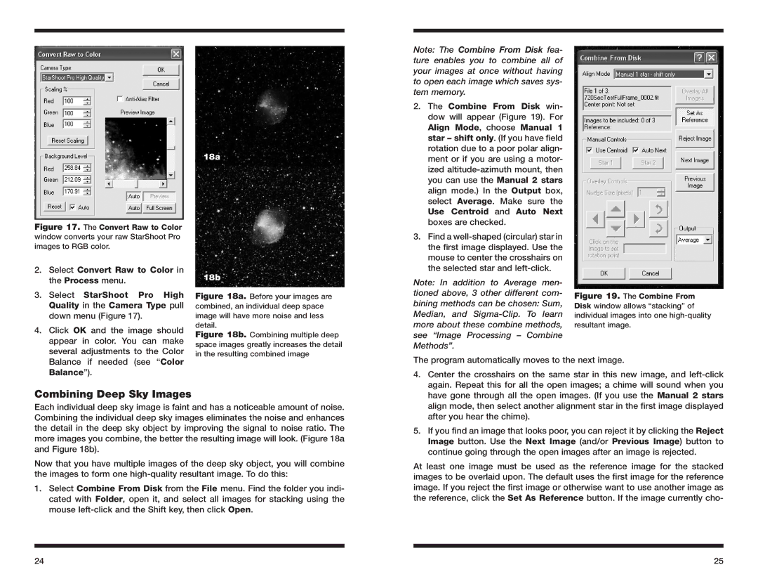 Orion 52085 instruction manual Combining Deep Sky Images 