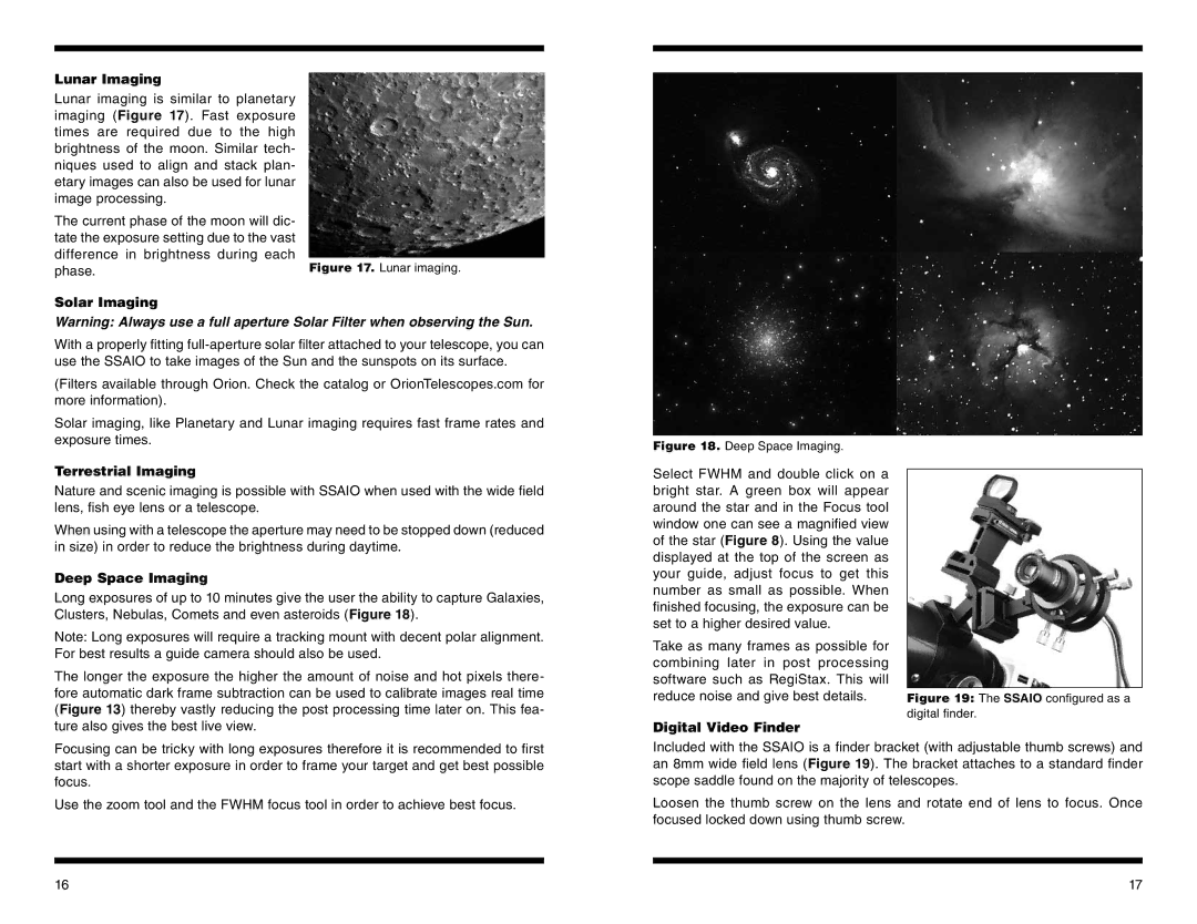 Orion #52098 Lunar Imaging, Phase, Solar Imaging, Terrestrial Imaging, Deep Space Imaging, Digital Video Finder 