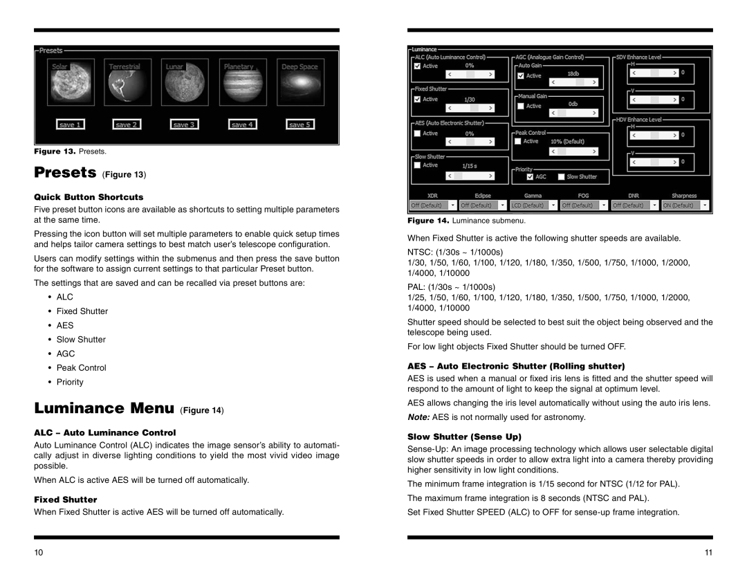 Orion #52099 instruction manual Luminance Menu Figure 