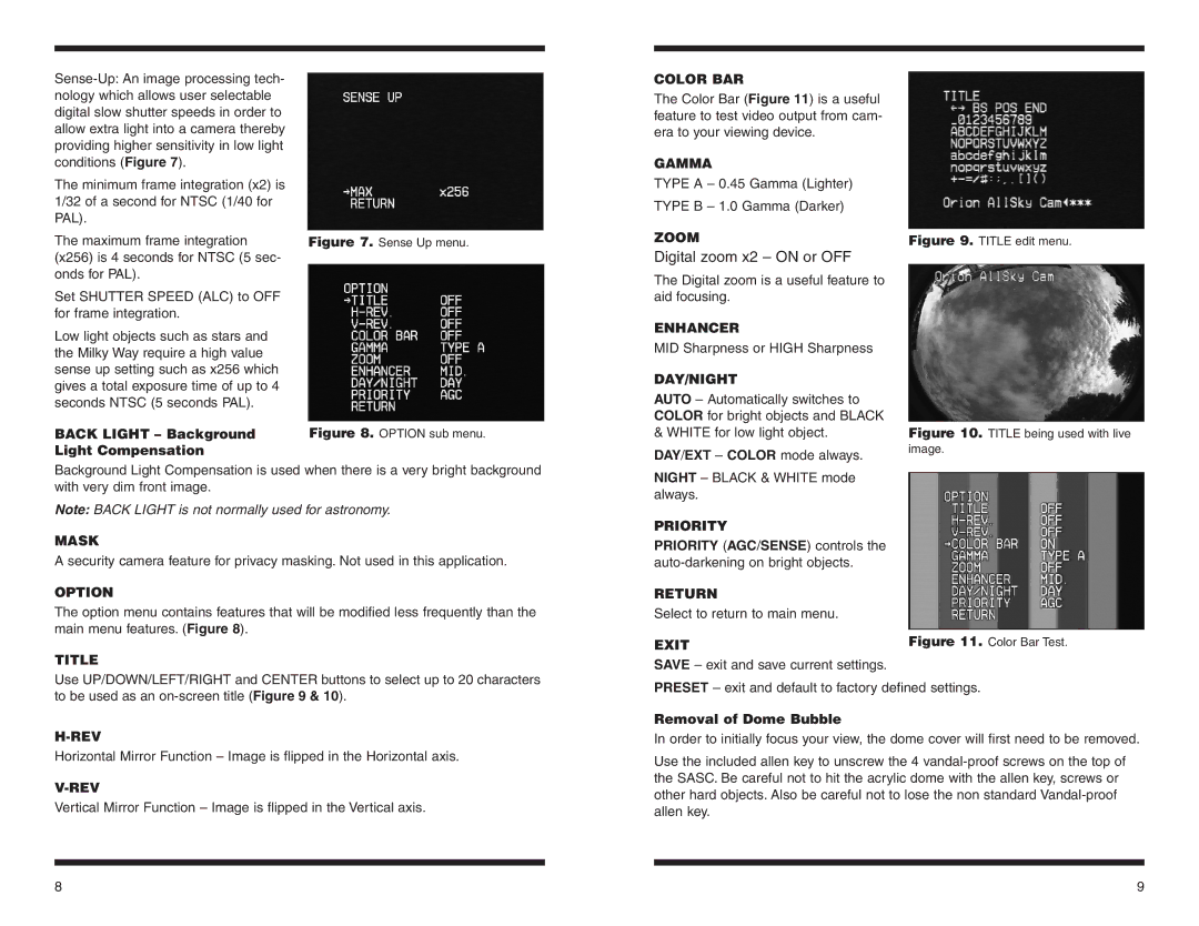 Orion 52188, 52187 instruction manual Digital zoom x2 on or OFF 