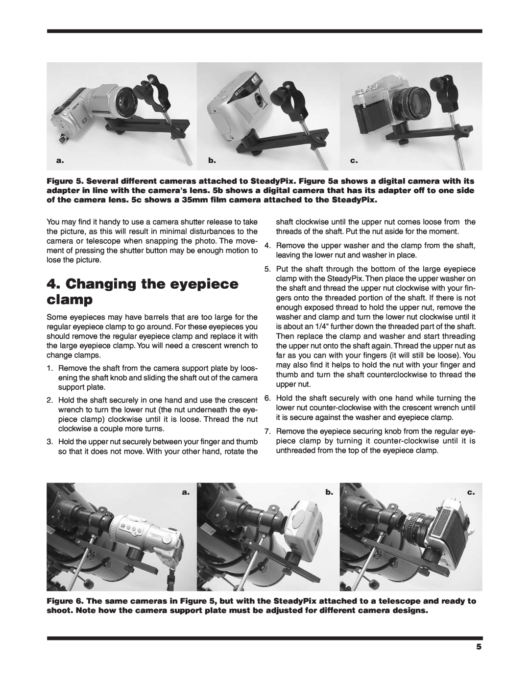 Orion 5228 instruction manual Changing the eyepiece clamp 