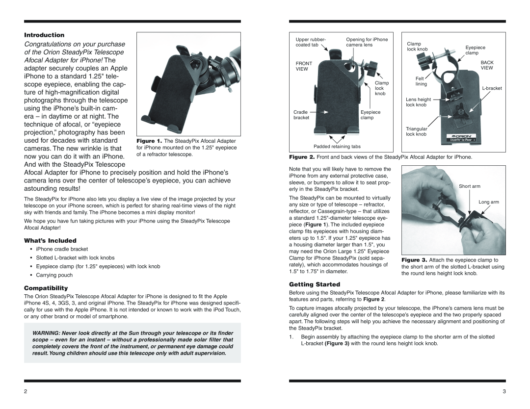 Orion 5303 instruction manual now you can do it with an iPhone, And with the SteadyPix Telescope 