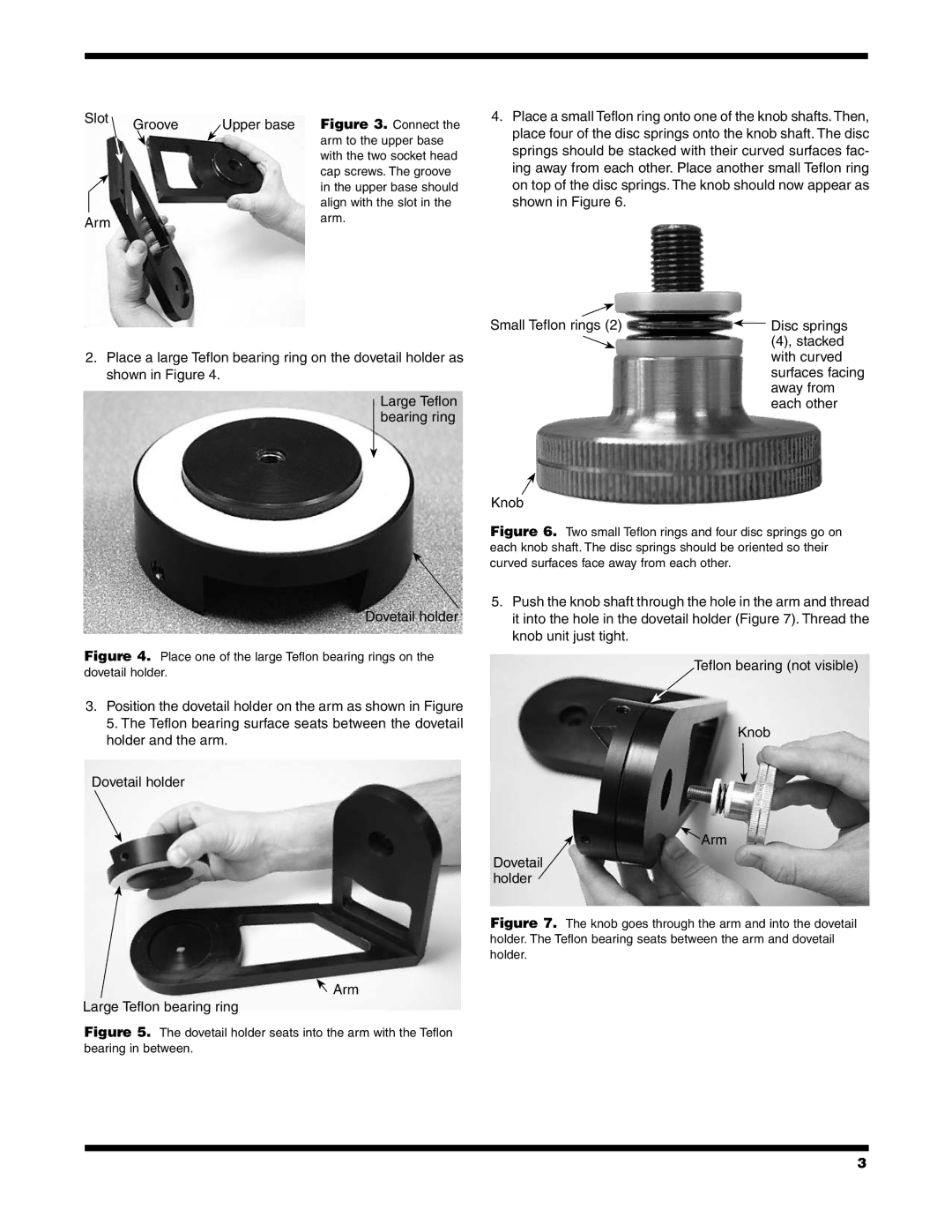 Orion #5682 instruction manual Small Teflon rings Disc springs Stacked With curved 