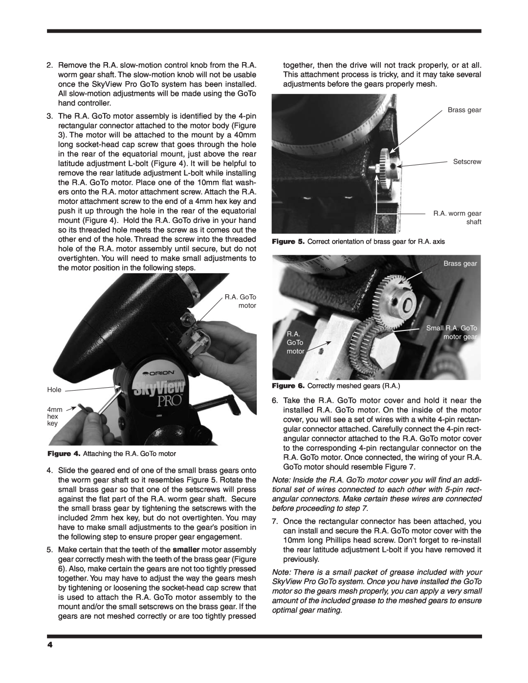 Orion 7817 instruction manual R.A. GoTo motor 