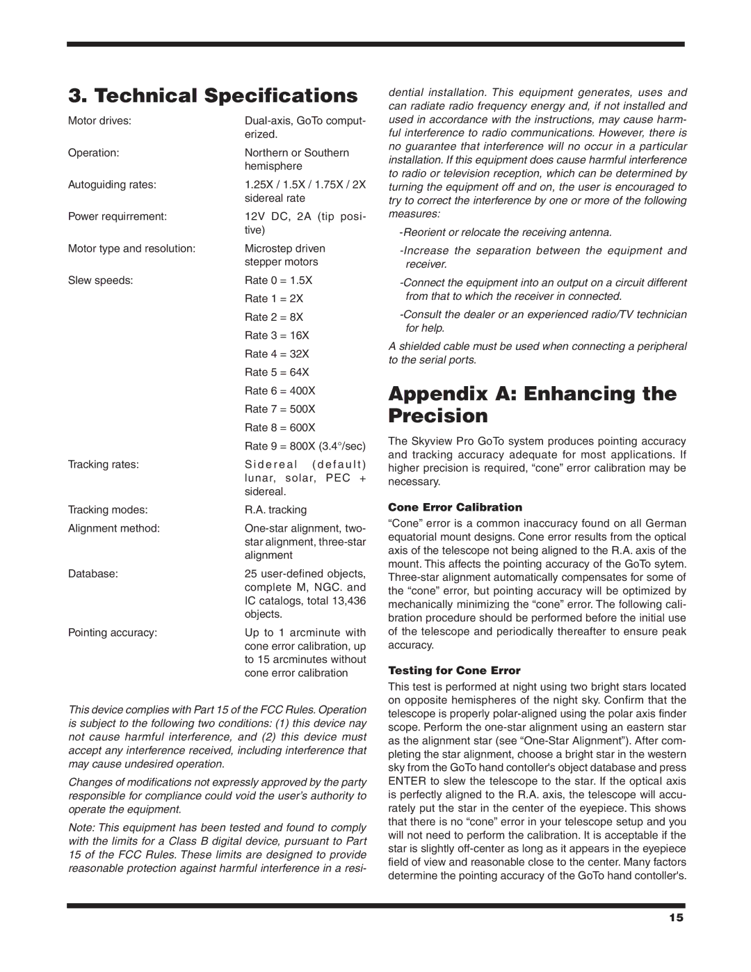 Orion 7817 Technical Specifications, Appendix a Enhancing the Precision, Cone Error Calibration, Testing for Cone Error 