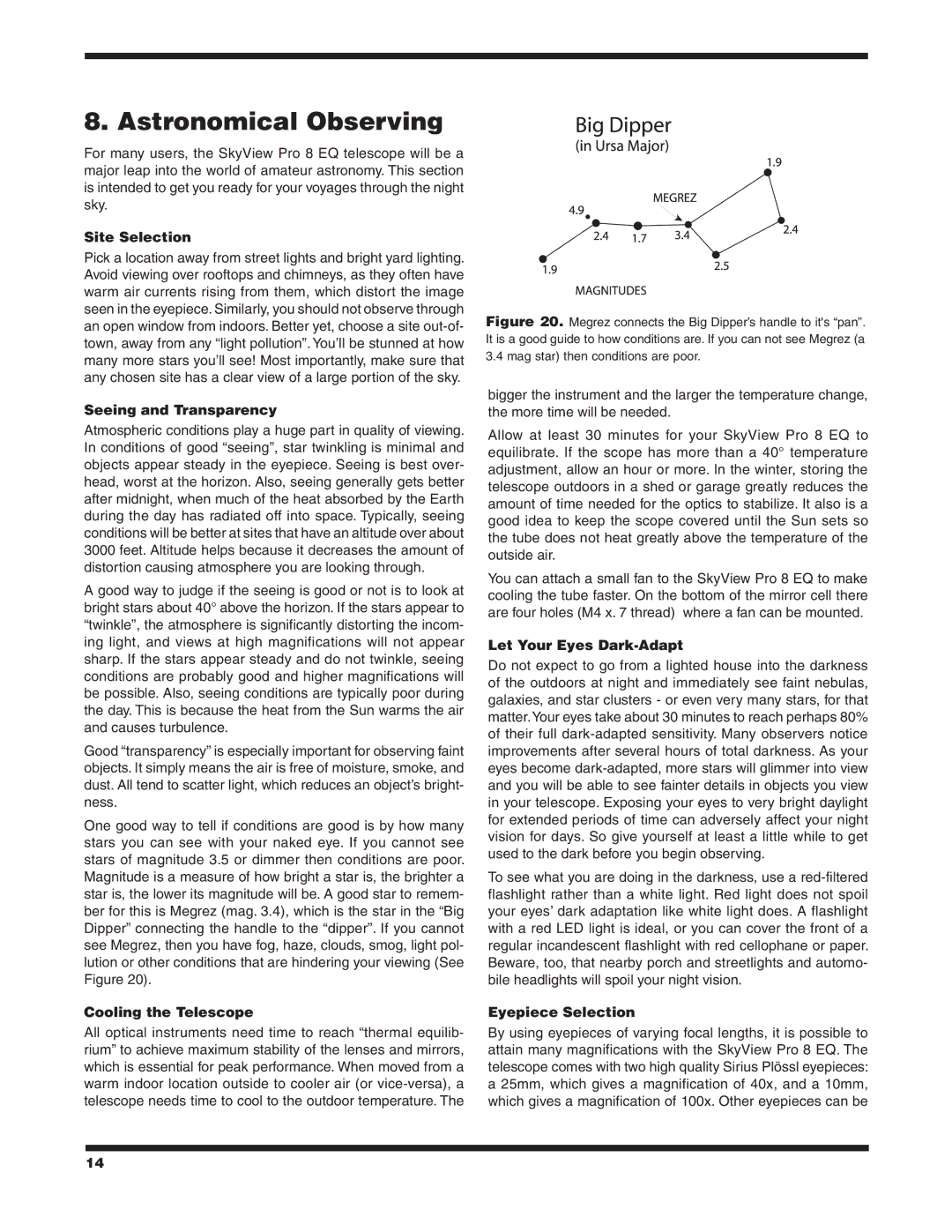 Orion 9738 instruction manual Astronomical Observing 