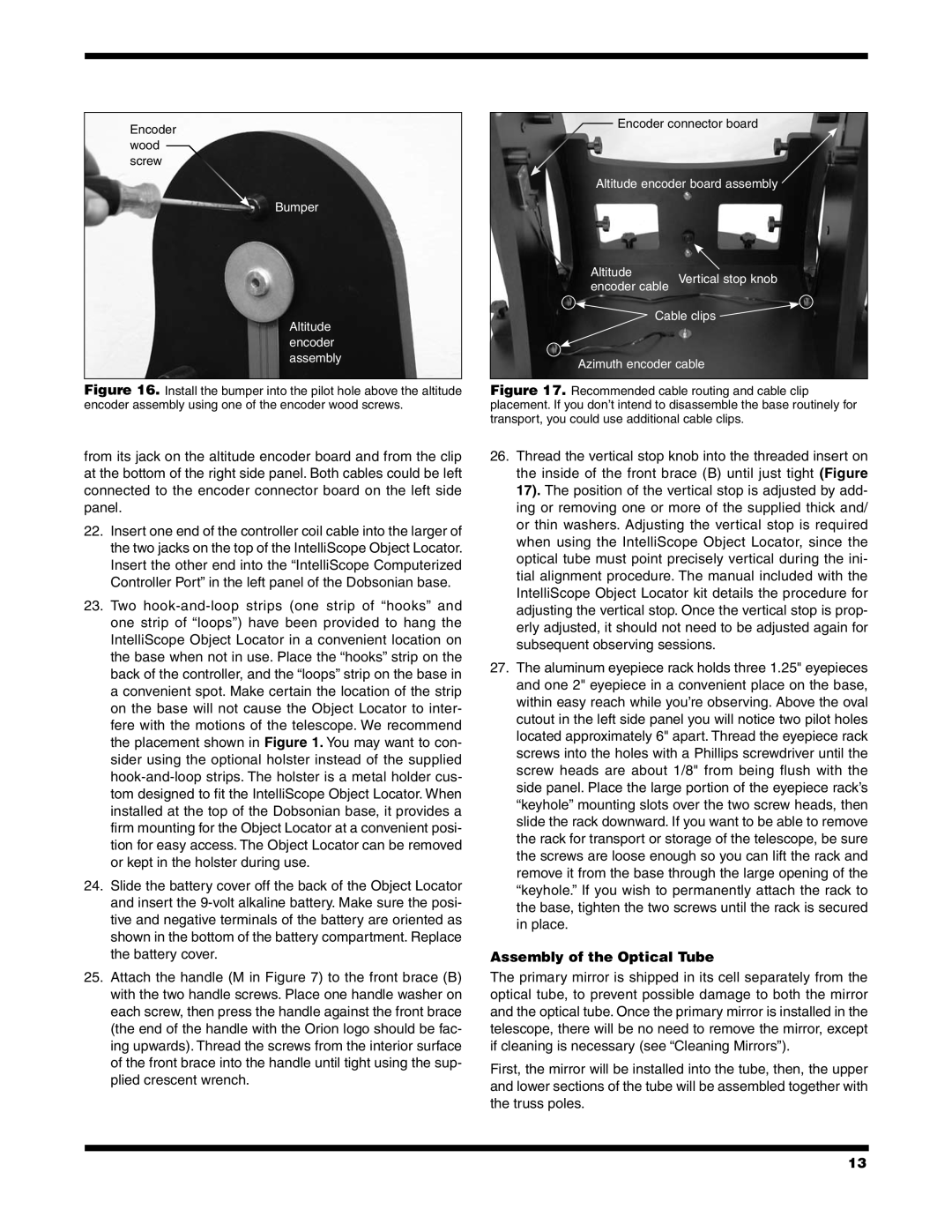 Orion 9791 instruction manual Assembly of the Optical Tube 