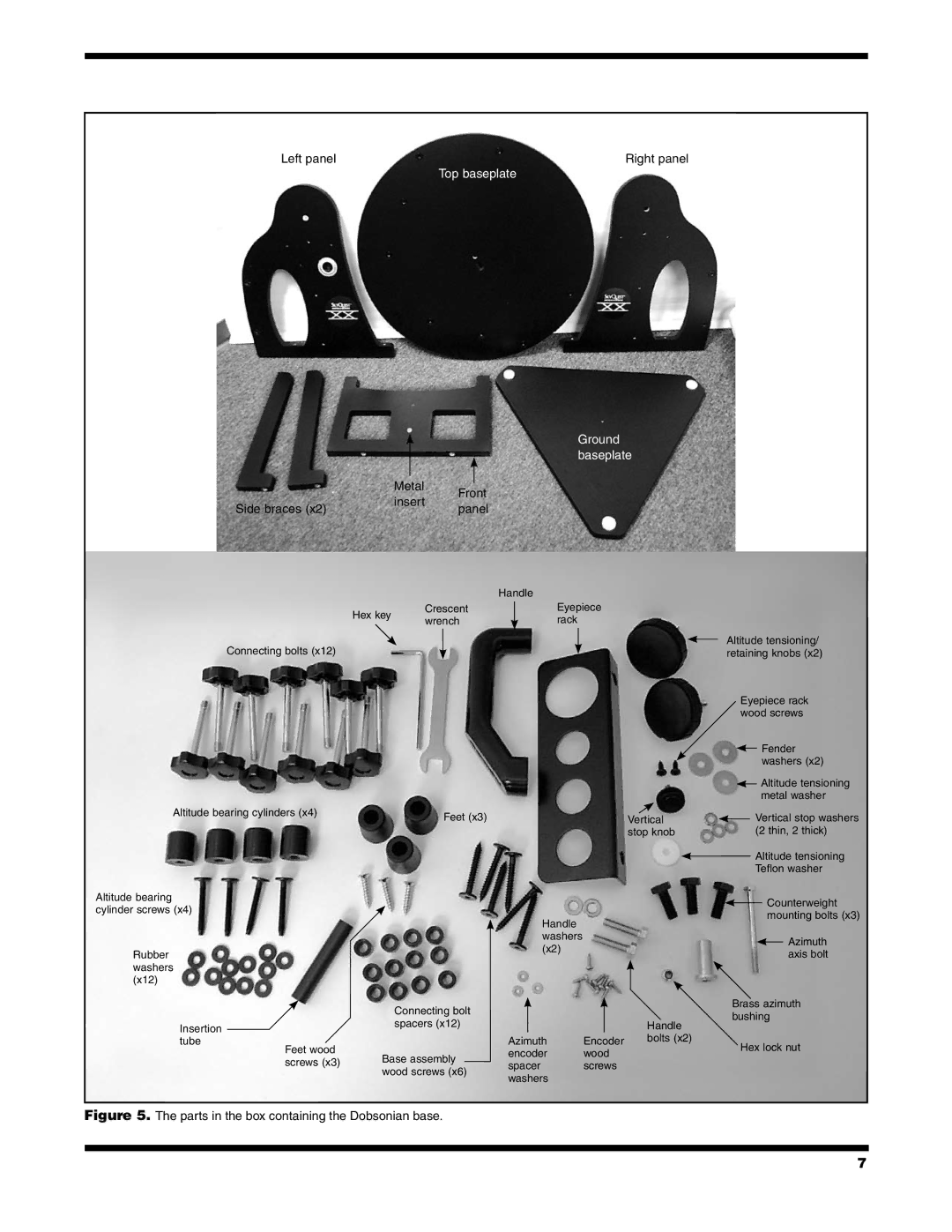 Orion 9791 instruction manual Top baseplate 