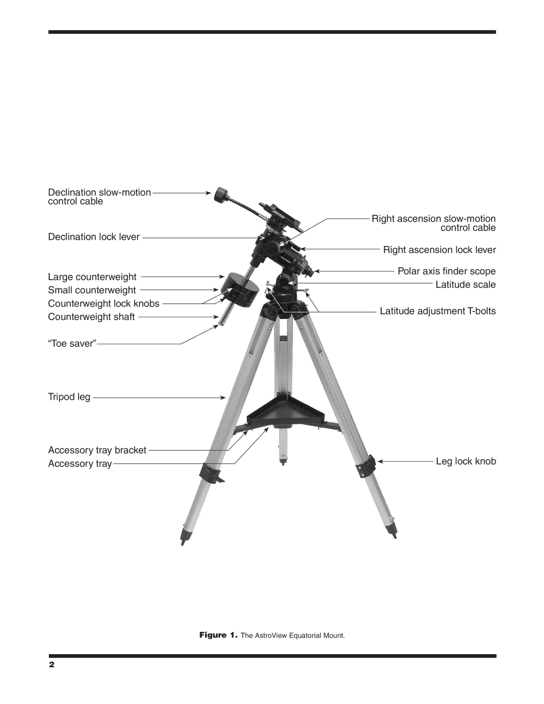 Orion 9822 instruction manual Leg lock knob 