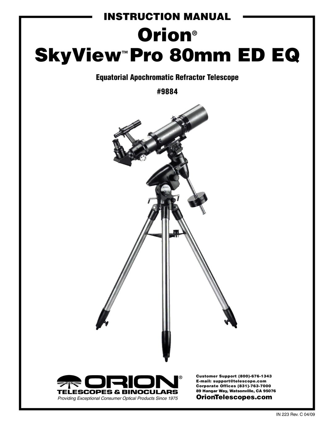 Orion 9884 instruction manual Orion 