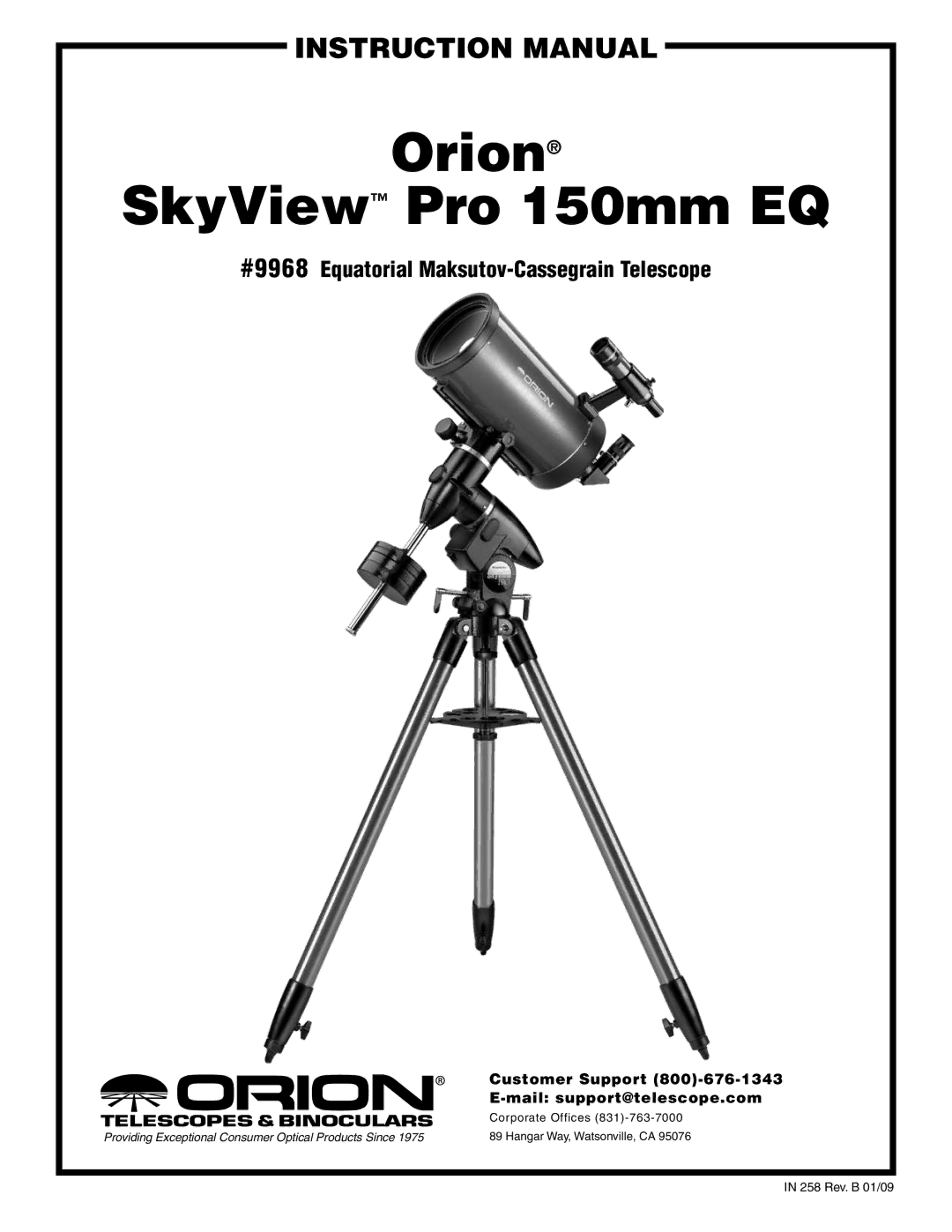 Orion 9968 instruction manual Orion SkyView Pro 150mm EQ 