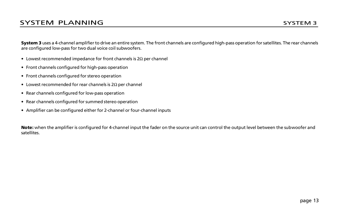 Orion Car Audio 200 owner manual System Planning 