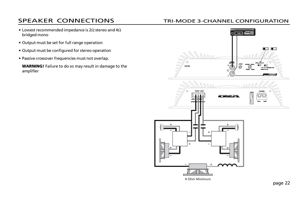 Orion Car Audio 200 owner manual TRI-MODE 3-CHANNEL Configuration 