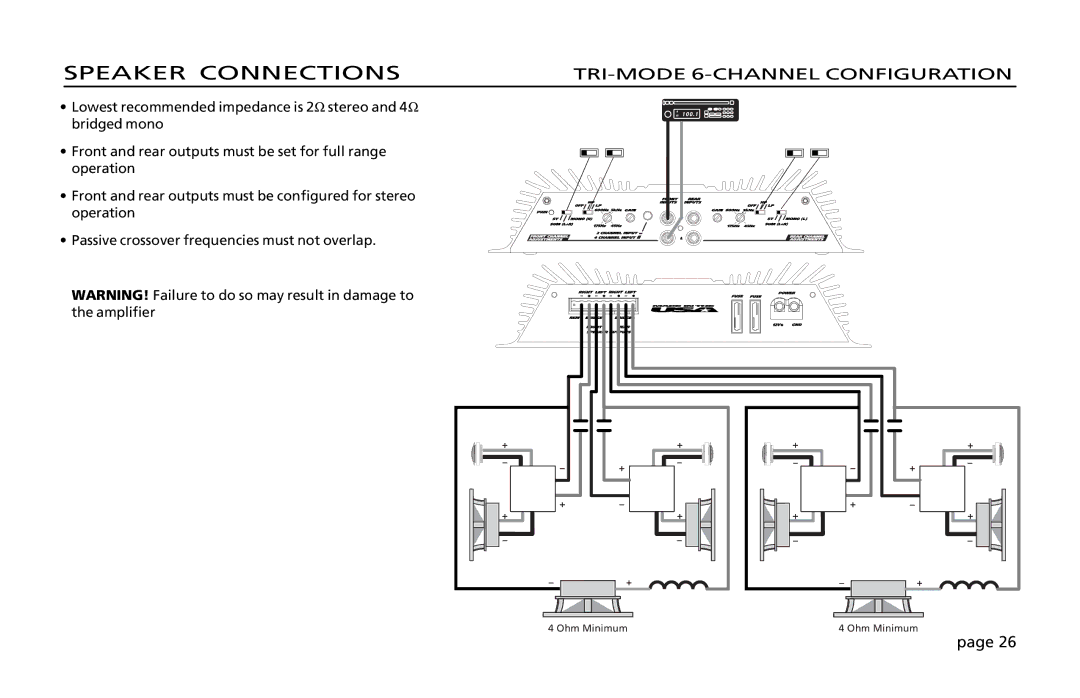 Orion Car Audio 200 owner manual TRI-MODE 6-CHANNEL Configuration 