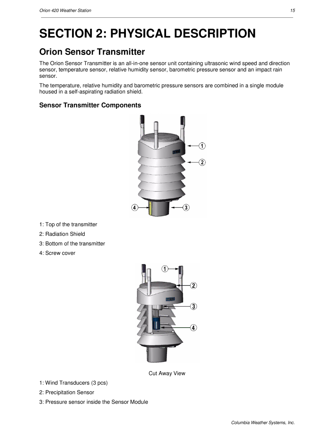 Orion Car Audio 420 user manual Orion Sensor Transmitter, Sensor Transmitter Components 