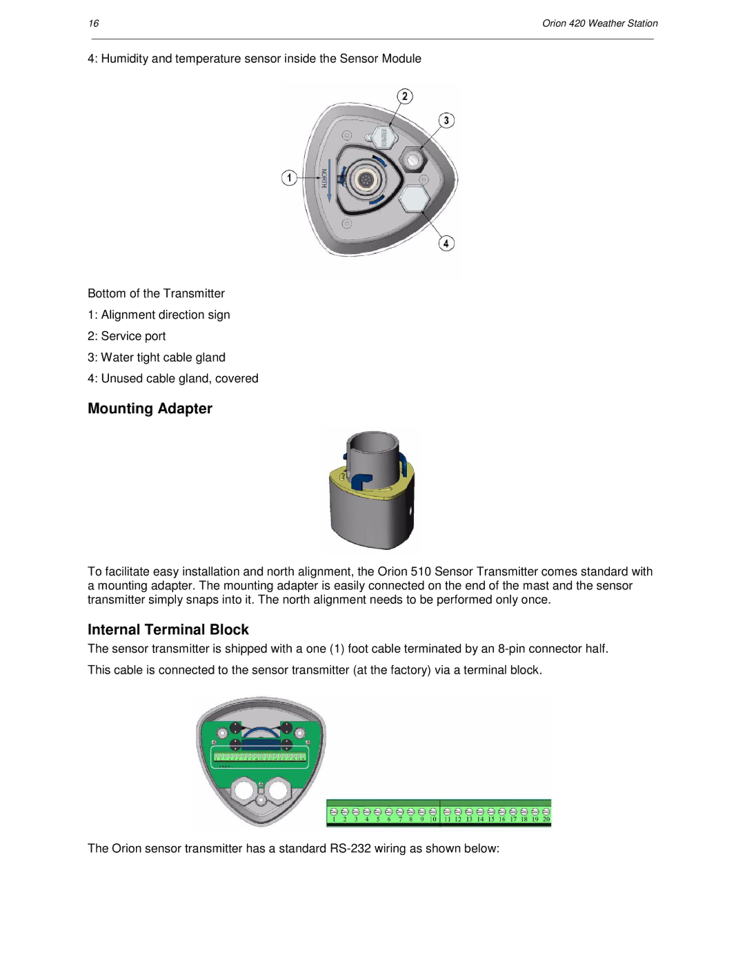 Orion Car Audio 420 user manual Mounting Adapter, Internal Terminal Block 