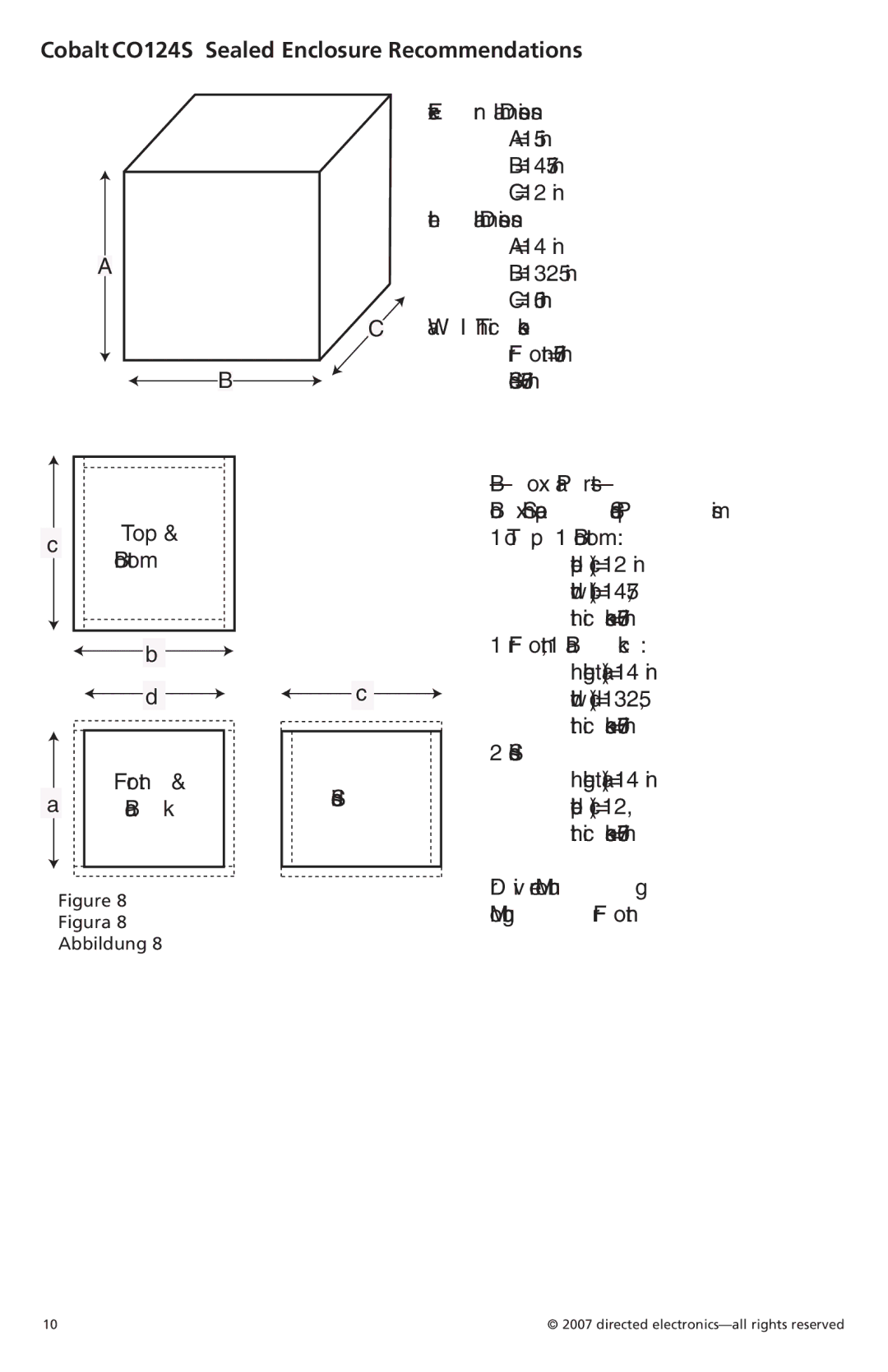 Orion Car Audio CO124S, CO154S, CO104S owner manual = 15.5 