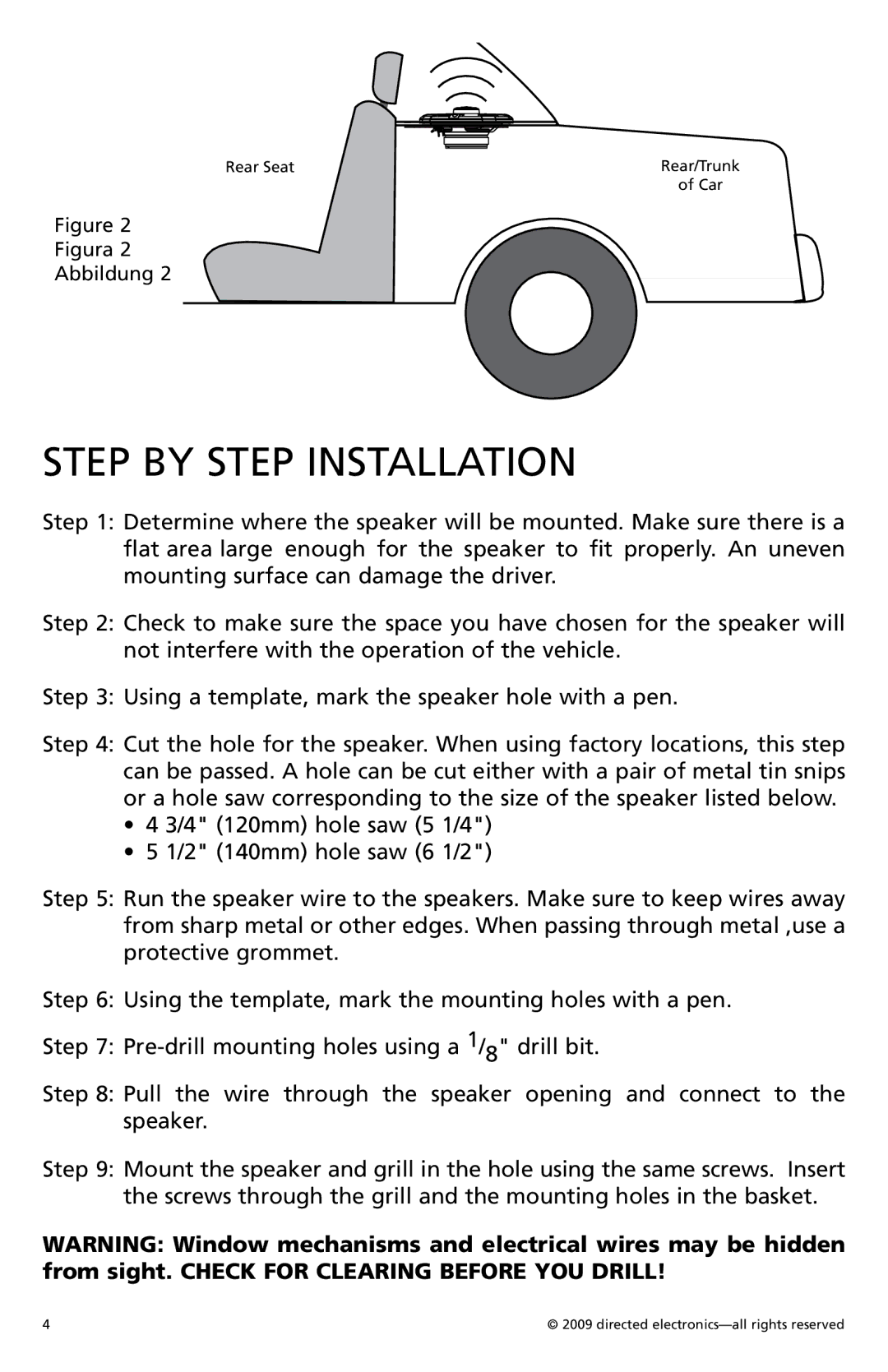 Orion Car Audio CO500 owner manual Step by Step Installation 