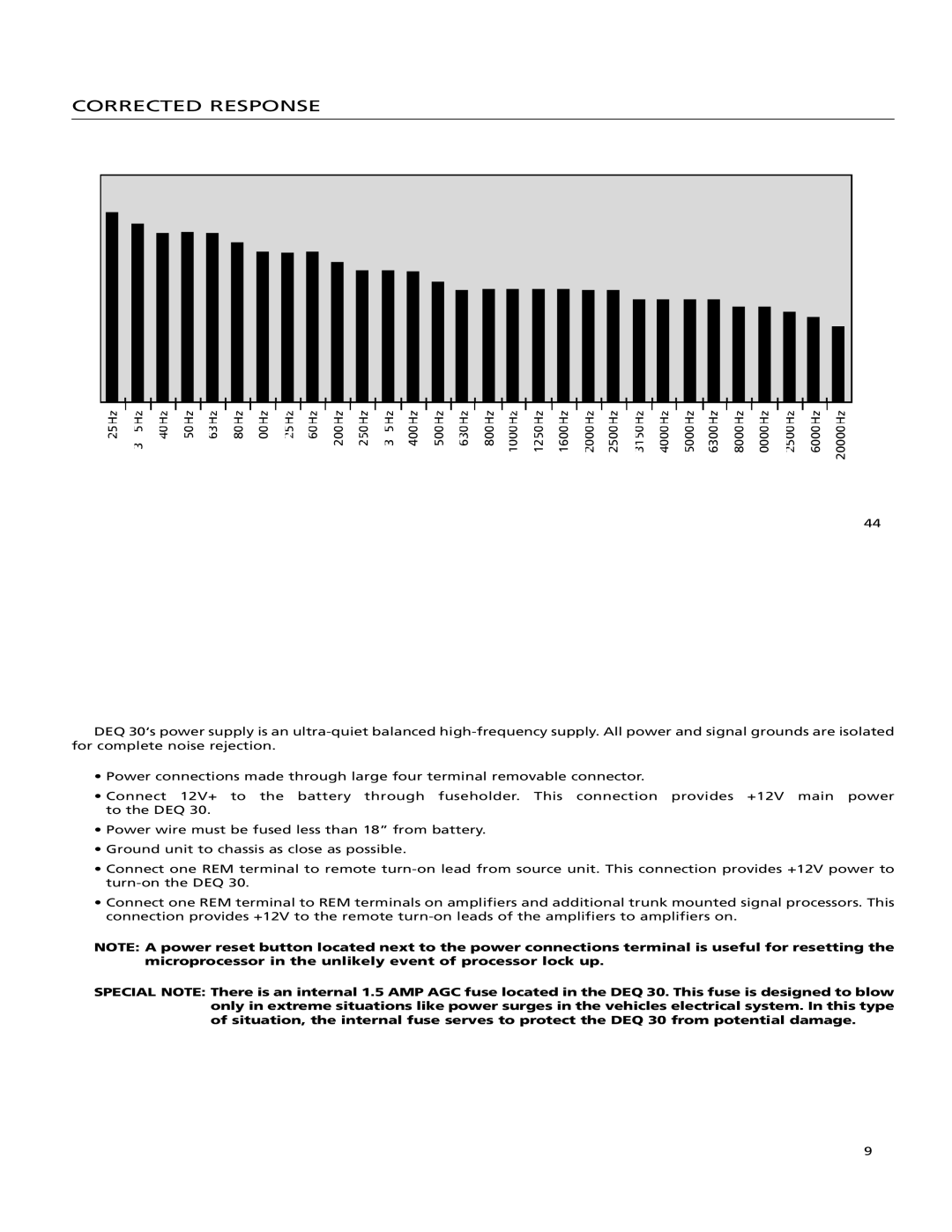 Orion Car Audio DEQ 30 manual Corrected Response 