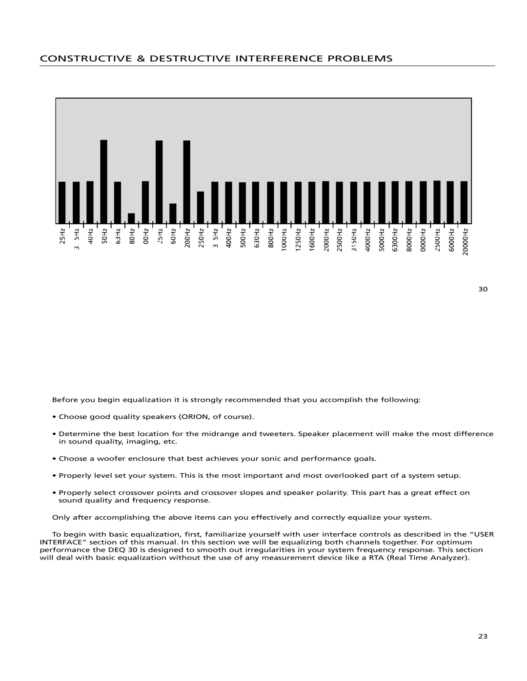 Orion Car Audio DEQ 30 manual Constructive & Destructive Interference Problems 