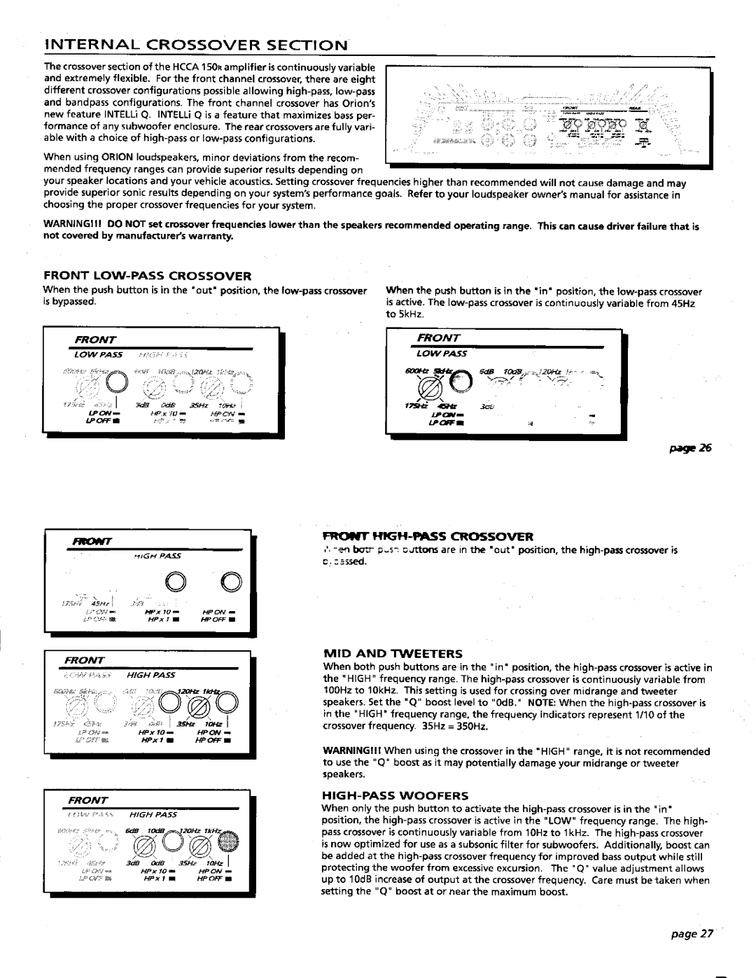 Orion Car Audio HCCA 150R manual 