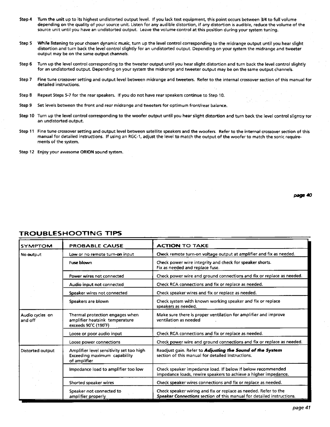 Orion Car Audio HCCA 150R manual 