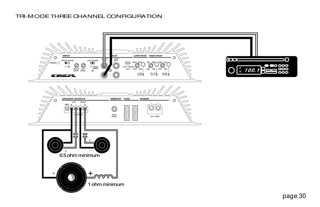 Orion Car Audio 250R & 275R, HCCA 225R, HCCA 250R, HCCA 275R owner manual TRI-MODE Three Channel Configuration 