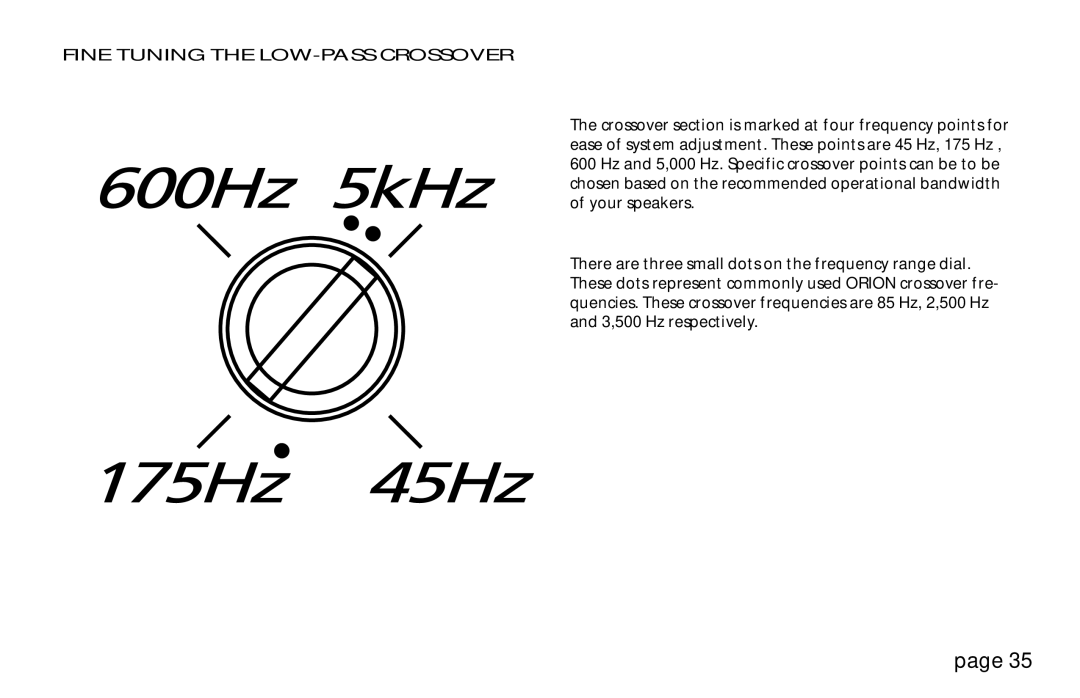 Orion Car Audio HCCA 225R, HCCA 250R, HCCA 275R, 250R & 275R owner manual Fine Tuning the LOW-PASS Crossover 