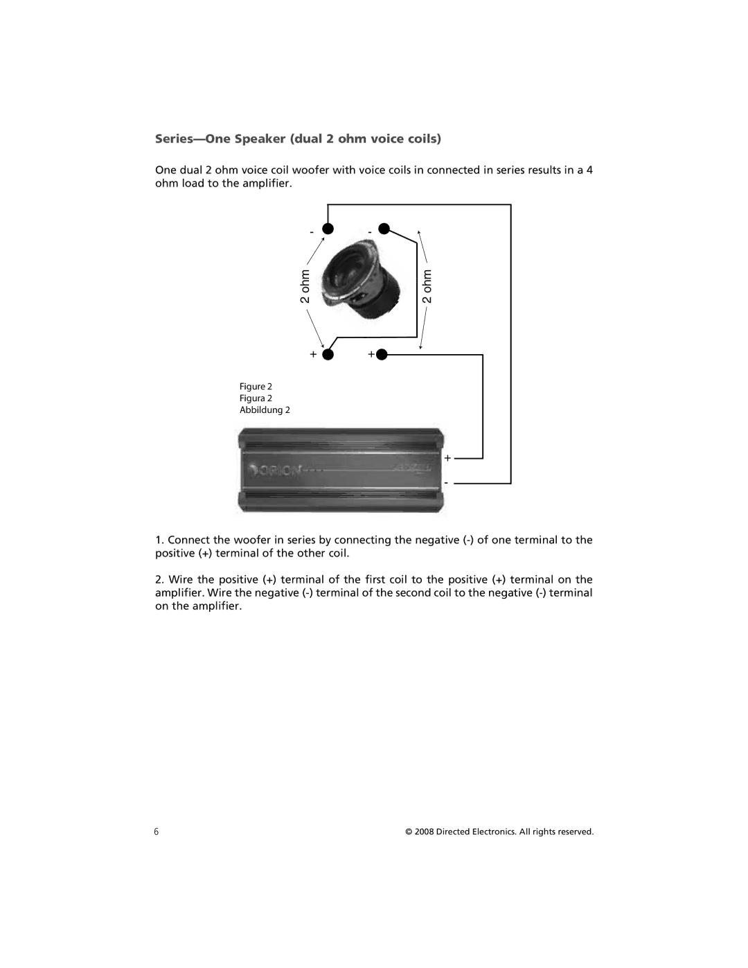 Orion Car Audio HCCA152, HCCA122, HCCA154, HCCA102, HCCA104 Series-One Speaker dual 2 ohm voice coils, Figura Abbildung 