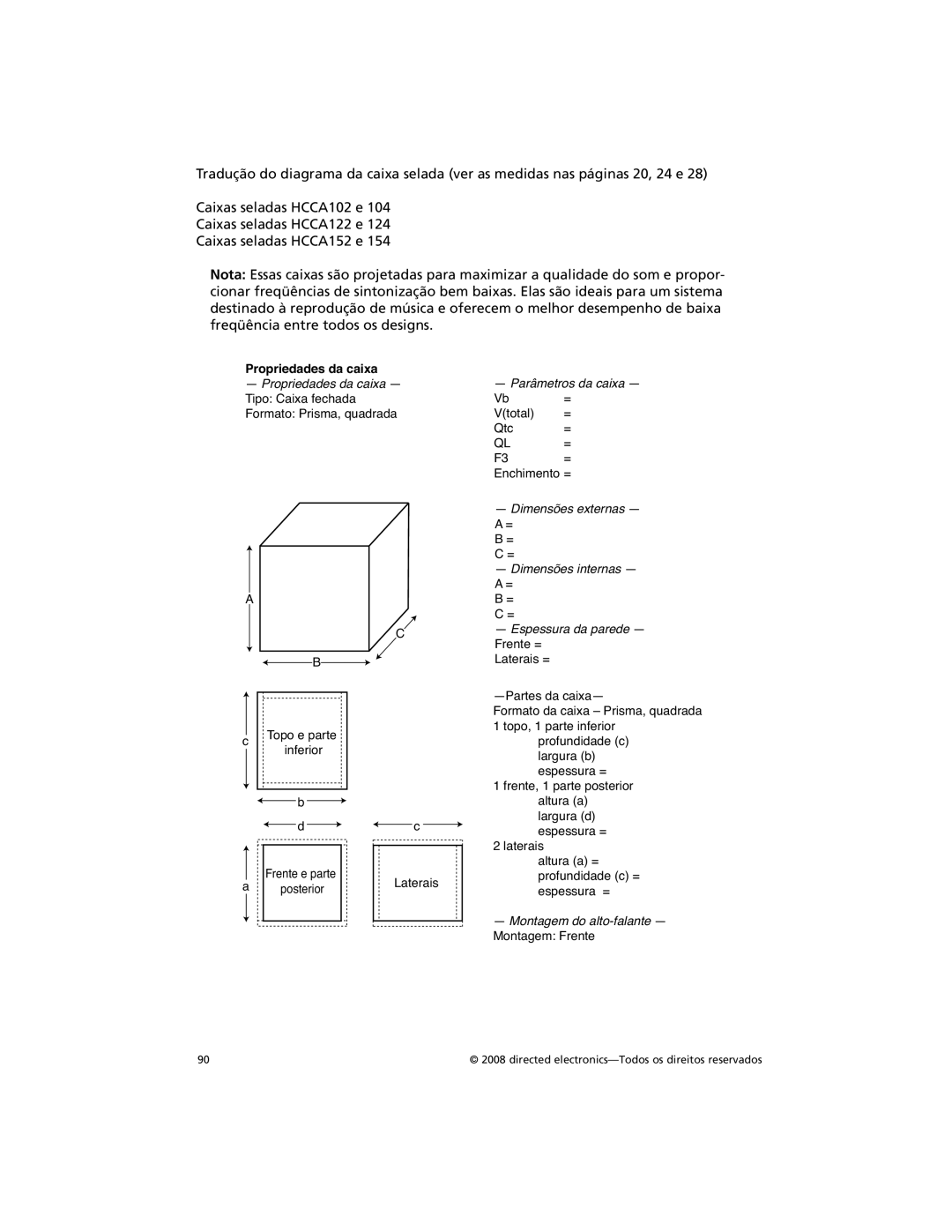 Orion Car Audio HCCA152, HCCA122, HCCA154, HCCA102, HCCA104, HCCA124 Directed electronics-Todos os direitos reservados 