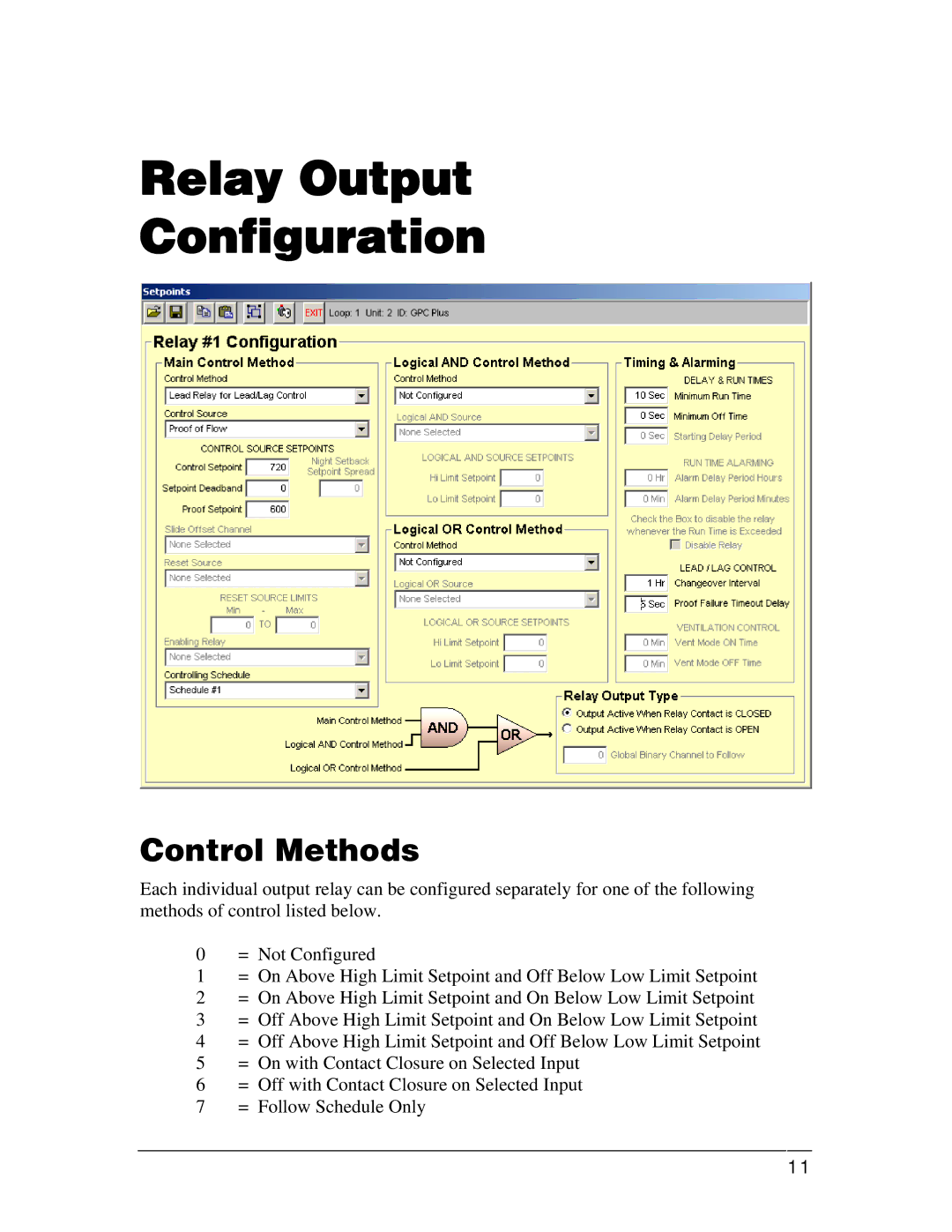 Orion Car Audio OE331-21 manual Relay Output Configuration, Control Methods 