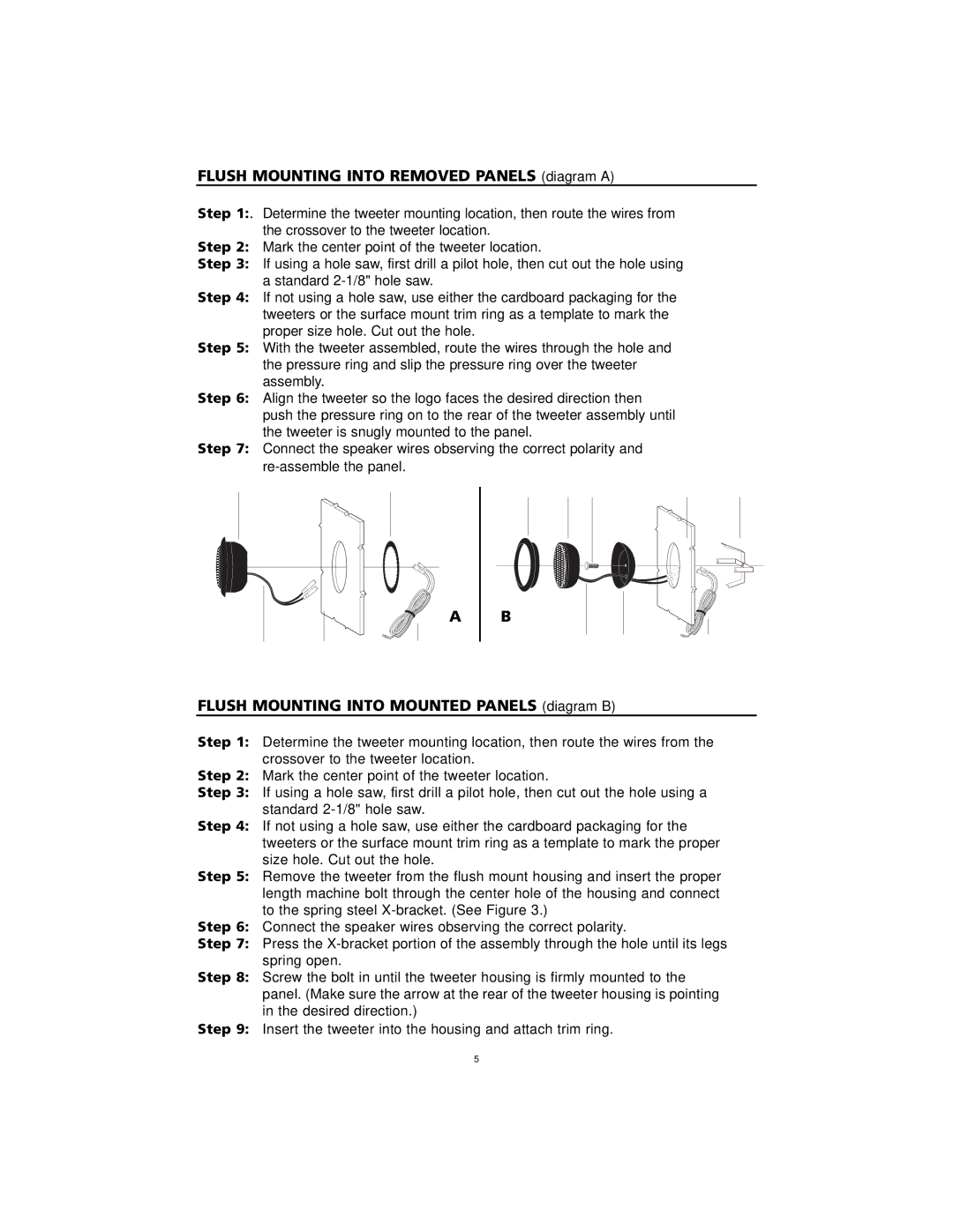 Orion Car Audio P6.2, P5.2 manual Flush Mounting Into Removed Panels diagram a 