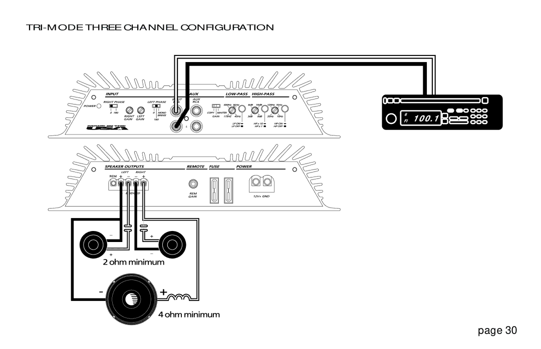 Orion Car Audio XTREME 400, XTREME 800, XTREME 1200, XTREME 300 owner manual TRI-MODE Three Channel Configuration 
