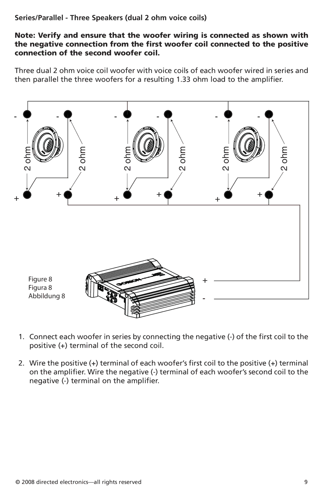 Orion Car Audio XTRPRO122, XTRPRO154, XTRPRO152, XTRPRO124, XTRPRO102 Series/Parallel Three Speakers dual 2 ohm voice coils 