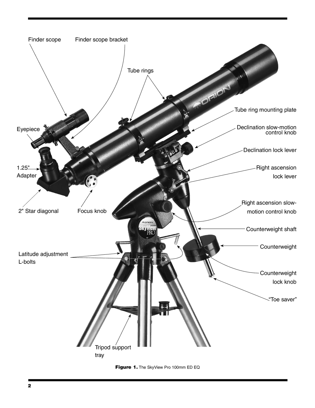 Orion ED EQ instruction manual Finder scope 