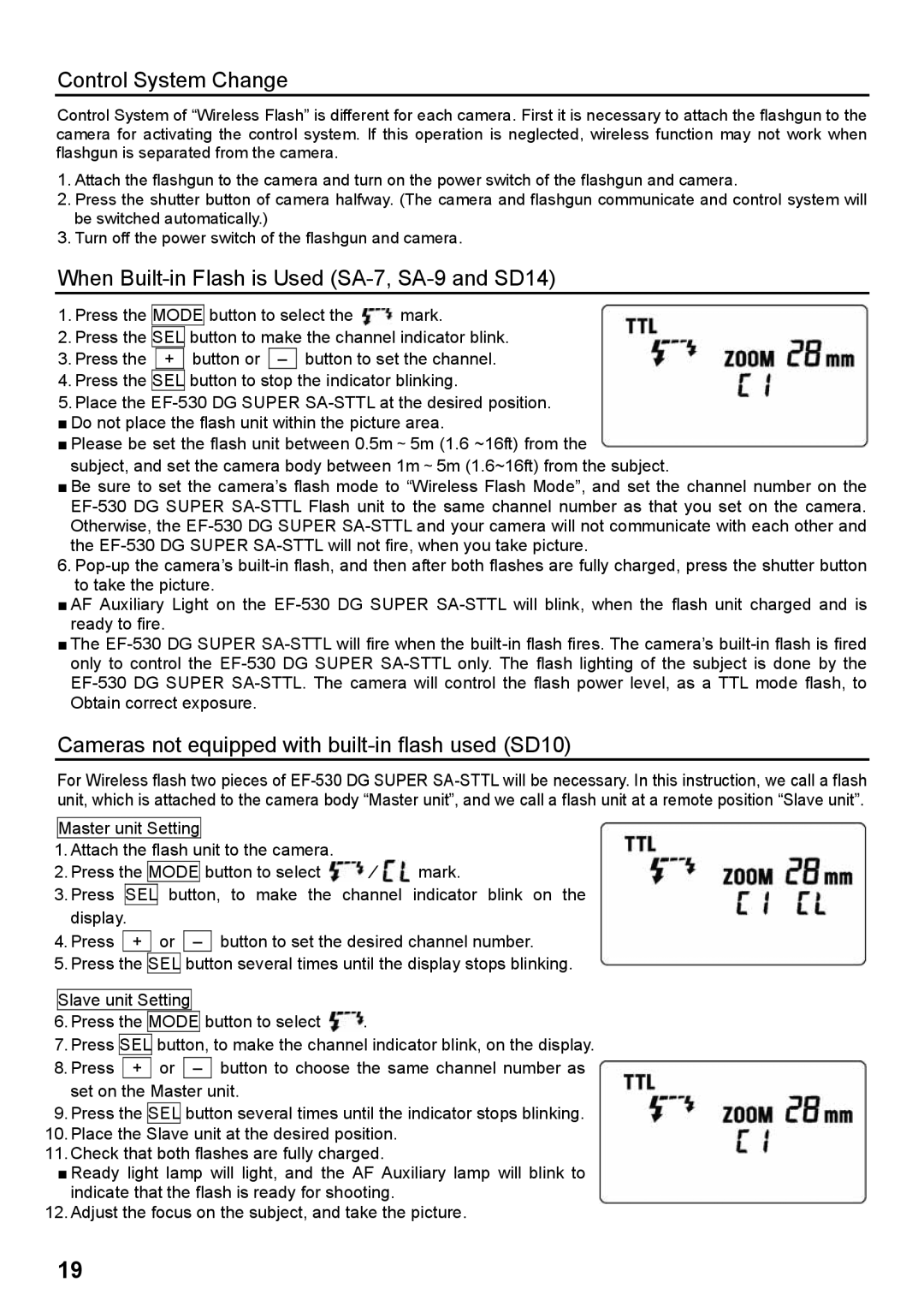 Orion EF-530 instruction manual Control System Change 