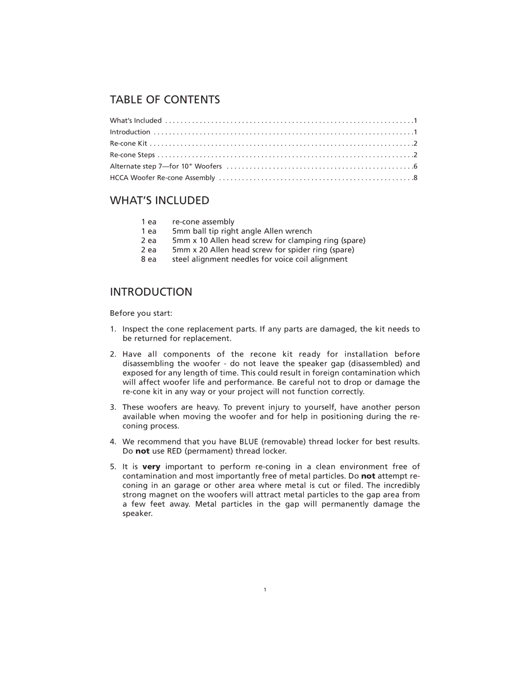 Orion G27902 manual Table of Contents, WHAT’S Included, Introduction 