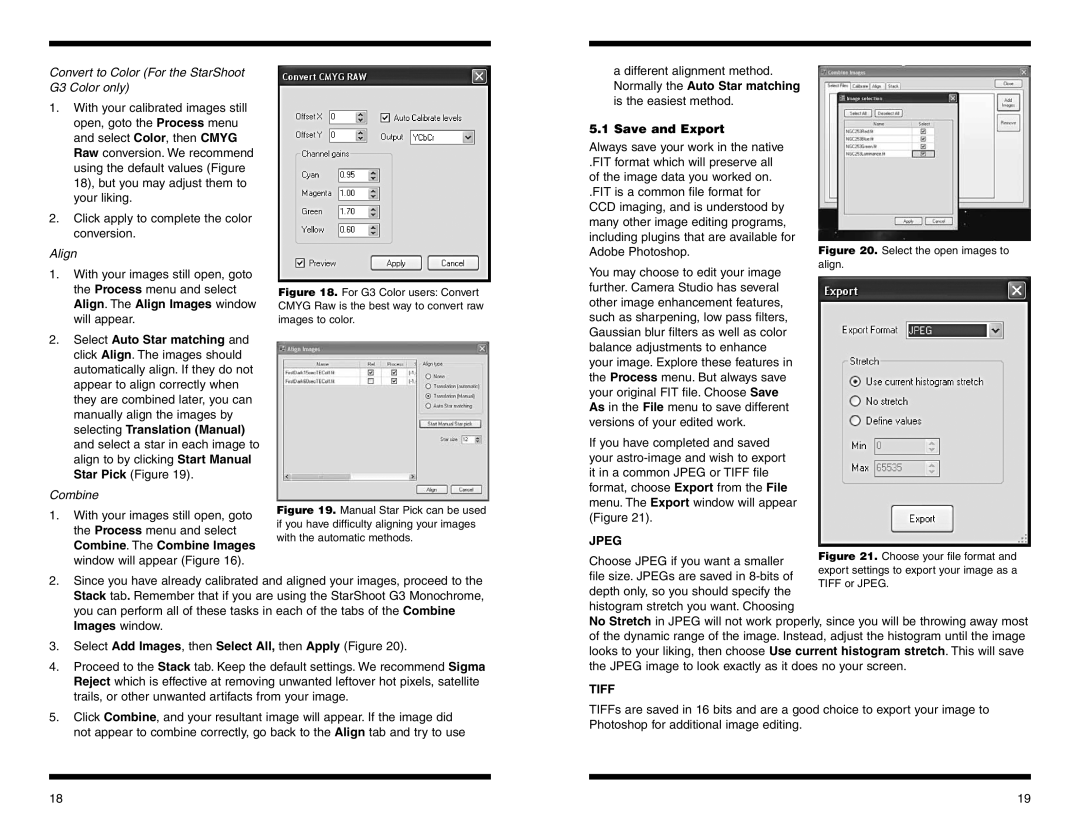 Orion G3 instruction manual Combine. The Combine Images window will appear Figure, Save and Export 