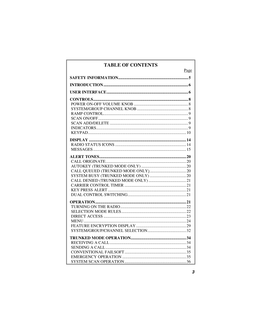 Orion LBI-38888K manual Table of Contents 