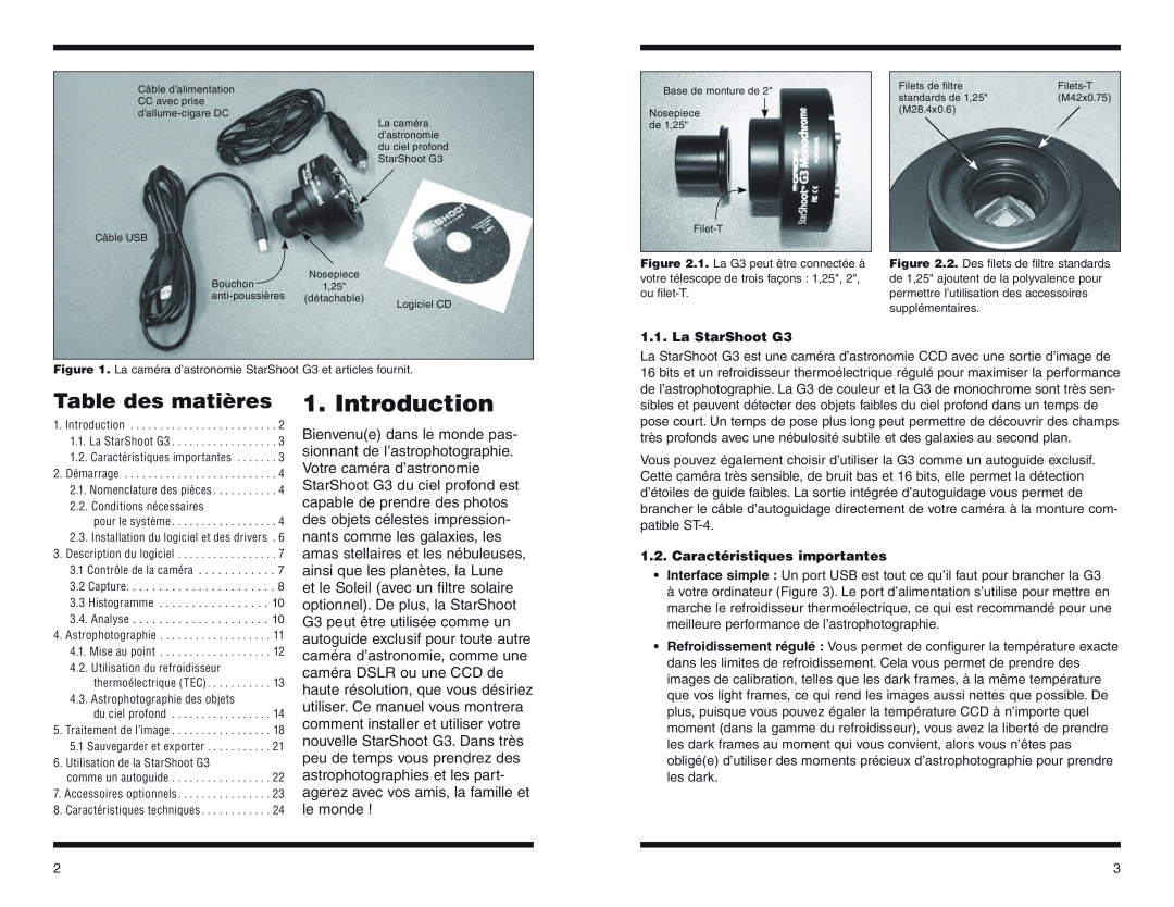 Orion N53082, N53083 manual Introduction, Table des matières 