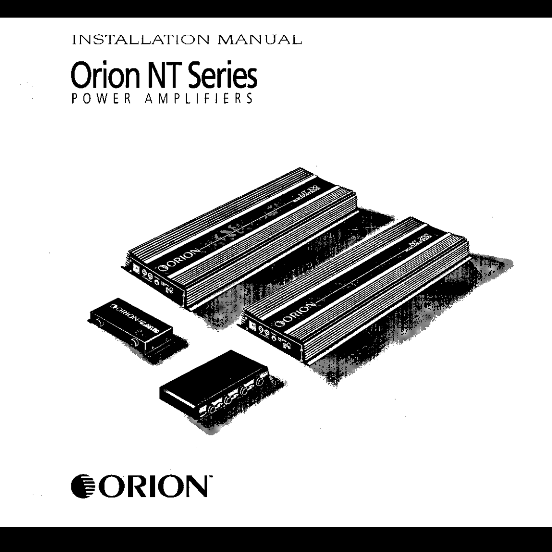 Orion NT Series manual 