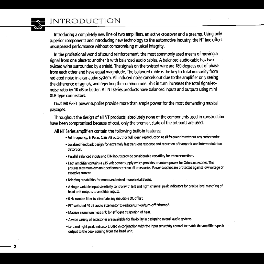 Orion NT Series manual 