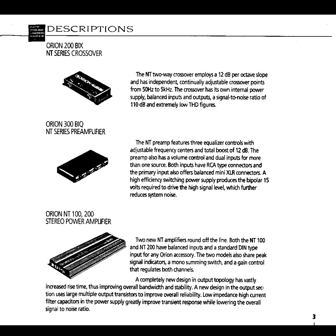 Orion NT Series manual 